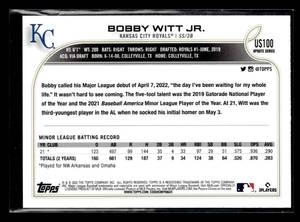 lot 127 image: 2022 Topps Update Rainbow Foil Bobby Witt Jr. Rookie Card #US100