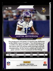 lot 135 image: 2020 Prizm Justin Jefferson Rookie Card #398