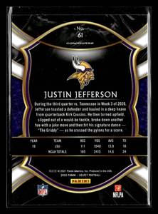 lot 136 image: 2020 Select Justin Jefferson Rookie Card #61