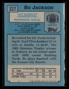 lot 137 image: 1988 Topps Bo Jackson Rookie Card #327