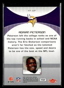 lot 142 image: 2007 Ultra Fresh Faces Adrian Peterson Rookie Card #FF-AP