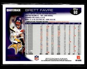 lot 146 image: 2010 Topps Gold Brett Favre #60 Serial #6322010