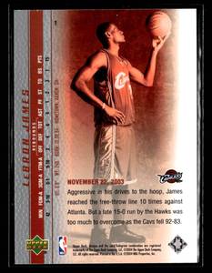 lot 149 image: 2003 Upper Deck LeBron James Rookie Card #1