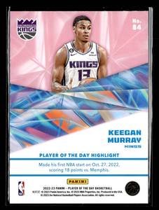 lot 156 image: 2022 Panini POD Red Foil Keegan Murray Rookie Card Serial #1699