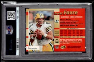 lot 166 image: PSA 8 1997 Bowmans Best Atomic Refractor Brett Favre #1
