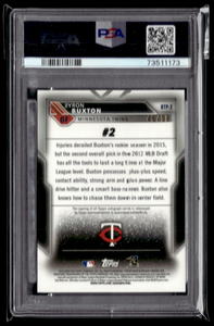 lot 169 image: PSA 9 2016 Bowman Top 100 Autograph Byron Buxton Rookie Card #BTP2 Serial #4650
