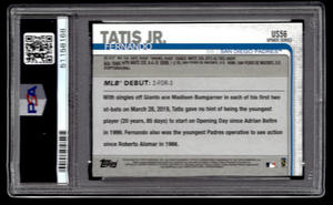 lot 178 image: PSA 9 2019 Topps Update Fernando Tatis Rookie Card #US56