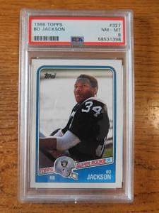 lot 4 image: PSA 8 1988 Topps Bo Jackson Rookie #327