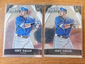 lot 8 image: (2) 2015 Panini VIP Joey Gallo Rookie Cards #93