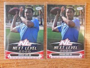 lot 60 image: (2) 2020 Sage Hit Jordan Love Rookie Cards #99