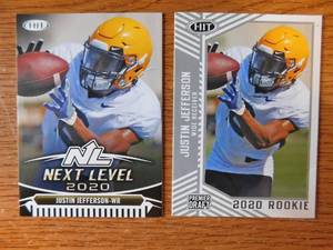 lot 61 image: (2) 2020 Sage Hit Justin Jefferson Rookie Cards
