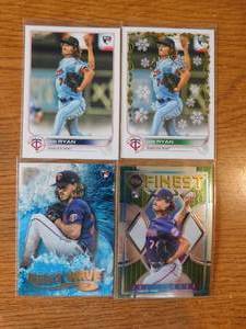 lot 62 image: (4) 2022 Joe Ryan Rookie Cards - Finest, Gallery & Topps