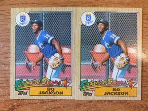 lot 68 image: (2) 1987 Topps Bo Jackson Rookie Cards #170