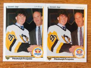 lot 70 image: (2) 1990 Upper Deck Jaromir Jagr Rookie Cards #356