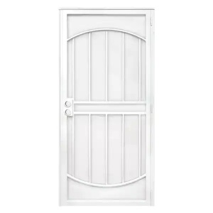 Unique Home Designs 36 in. x 80 in. Universal White Surface Mount Outswing Steel Security Door with Perforated Metal Screen
