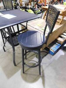 3 pc Metal Bar Height Patio Table With chairs