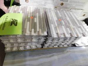 MS International Arctic Storm Interlocking 12 in. X 12 in. Honed Marble Mesh-Mounted Mosaic Floor and Wall Tile