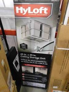 HyLoft White Adjustable Height Steel Overhead Garage Storage Rack (45 in W x 45 in D)