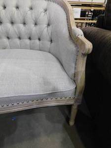Faye 49.5 in. Light Grey Solid Fabric 2-Seats Loveseats with Armrests