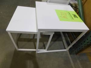 StyleWell  Donnelly White Nesting Tables with White Wood Top (Set of 2)