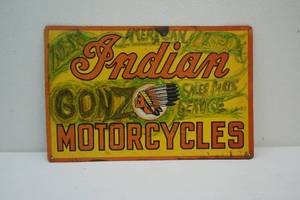 lot 52 image: Indian Motorcycle sign