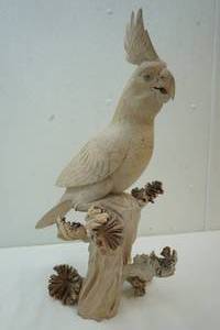 lot 58 image: Wooden Cockatoo