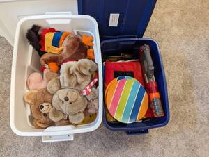lot 102 image: Bin of Stuffed Animals and Misc. Toys