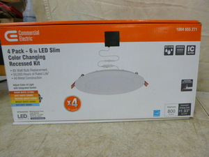 lot 32 image: New Commercial Electric Color Changing Recessed Light Kit