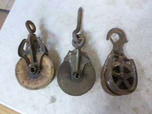 lot 53 image: 3 Vintage Pulleys