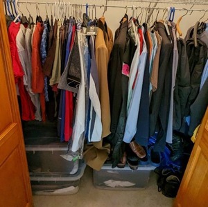 lot 103 image: Closet Of Mens Clothing, Shoes, And Accessories