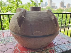 lot 301 image: Hand Carved Wood Bowl From Africa