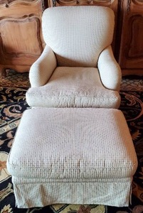 lot 322 image: Laura Richard Upholstered Chair And Ottoman