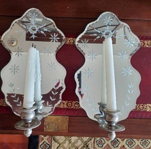 lot 329 image: Pair Of Old Candle Sconces