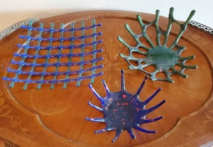 lot 347 image: Three Handmade Glass Trays