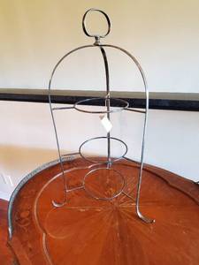 lot 350 image: Antique Three-Tier Silver Plated Stand