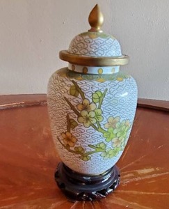 lot 351 image: Lidded Cloisonne Ginger Jar