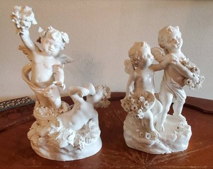 lot 359 image: Pair Of Italian Ceramic Cherub Figurines