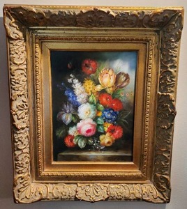 lot 379 image: Framed Floral Art
