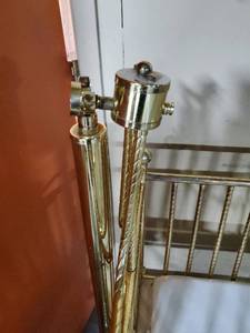 lot 500 image: Vintage Brass Rocking Cradle Crib