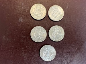 LOT OF 5 1968D HALF DOLLARS