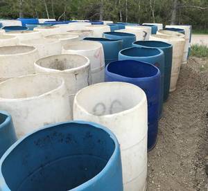 10 - 55 Gallon Recycling Barrels