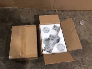 lot 21 image: Merra 17 in. 3-Light Modern Brushed Nickel Vanity-Light with Clear Glass Shade Customer Returns See Pictures