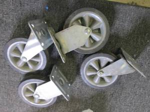 lot 22 image: set of 4 - 5 inch wheels 2 swivel 2...