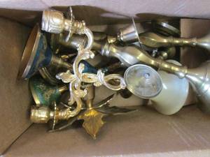 lot 42 image: brass candle holders...
