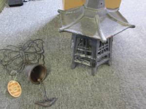 lot 59 image: chinese cast iron lantern and a nes...