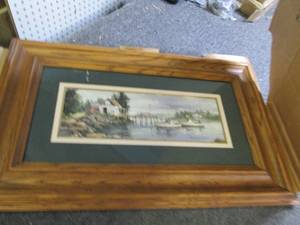 lot 86 image: oak framed print inlet cove ...