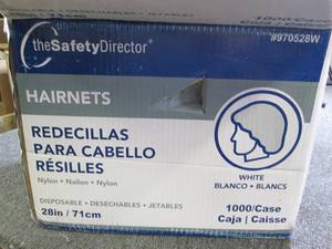 lot 101 image: case of white hair nets 1000 in cas...