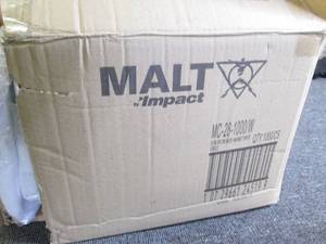 lot 110 image: case of malt impact white hair nets...
