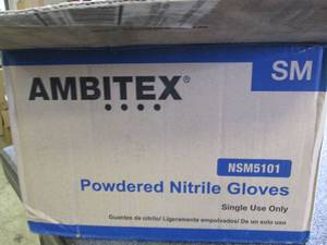 lot 124 image: case of ambitex powdered nitrile gl...