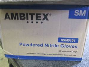 lot 125 image: case of ambitex powdered nitrile gl...